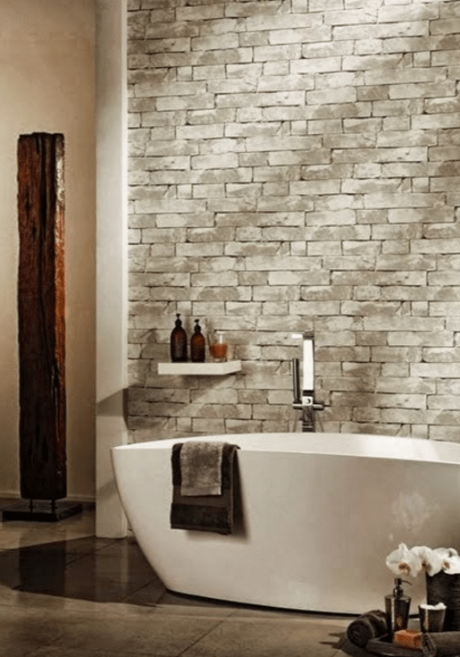 Paredes empapeladas en el baño. - DUCHAMANIA