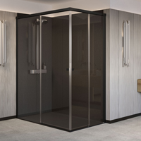 2 fijos + 2 correderas angular 6 mm 65 a 100 x 90 a 140 cm cromo o negro