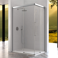 2 fijos + 2 correderas angular 8 mm 66 a 102 x 86 a 139 cm cromo o negro