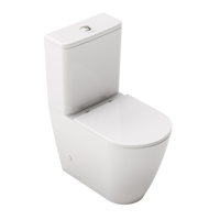 Inodoro completo blanco brillo con cisterna vista y asiento