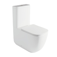 Inodoro completo blanco mate con cisterna vista y asiento