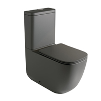 Inodoro completo negro mate con cisterna vista y asiento