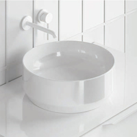 Lavabo cerámico blanco brillo 35 cm diámetro
