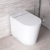 Inodoro inteligente blanco brillo con cisterna integrada, asiento y mando