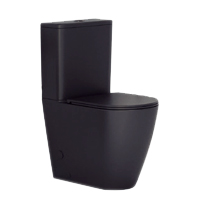 Inodoro completo negro mate con cisterna vista y asiento