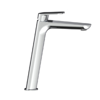 Monomando lavabo caño alto cromo, negro u oro