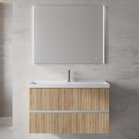Mueble 2 cajones 60, 80 o 100 cm (tiradores en cromo, negro u oro) con lavabo integral