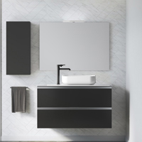 Mueble 2 cajones 60, 80 o 100 cm (tiradores en cromo, negro u oro) con lavabo en bowl