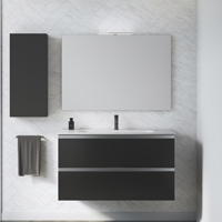 Mueble 2 cajones 60, 80 o 100 cm (tiradores en cromo, negro u oro) con lavabo integral